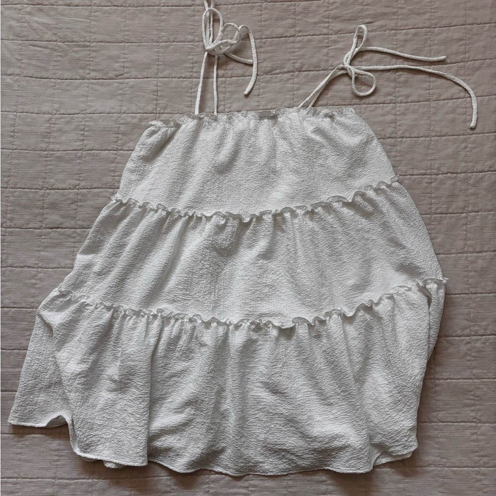 Carly Jean Los Angeles White Tired Mini Dress